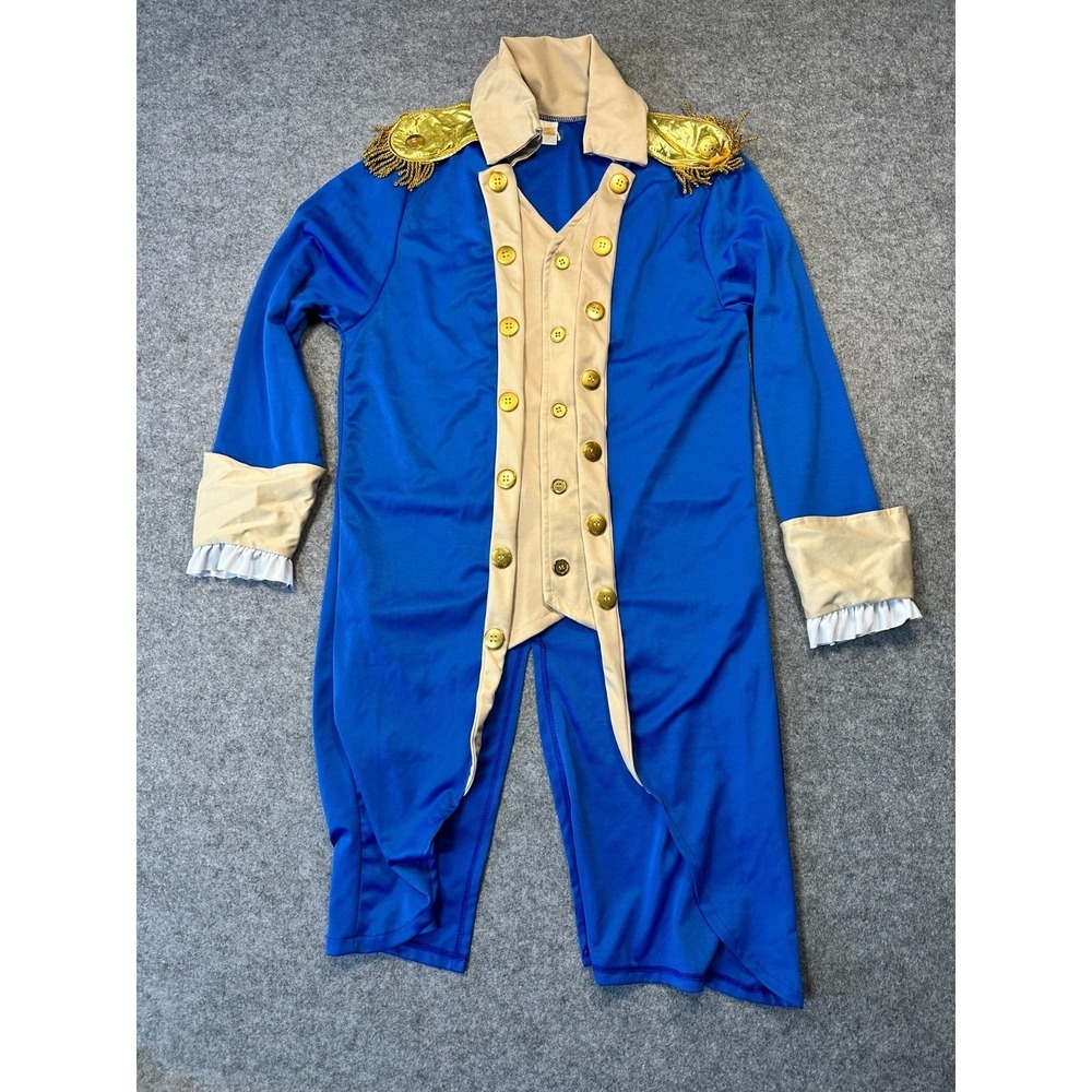 Maxim George Washington Costume Mens M Blue Colonial Halloween Party Outfit